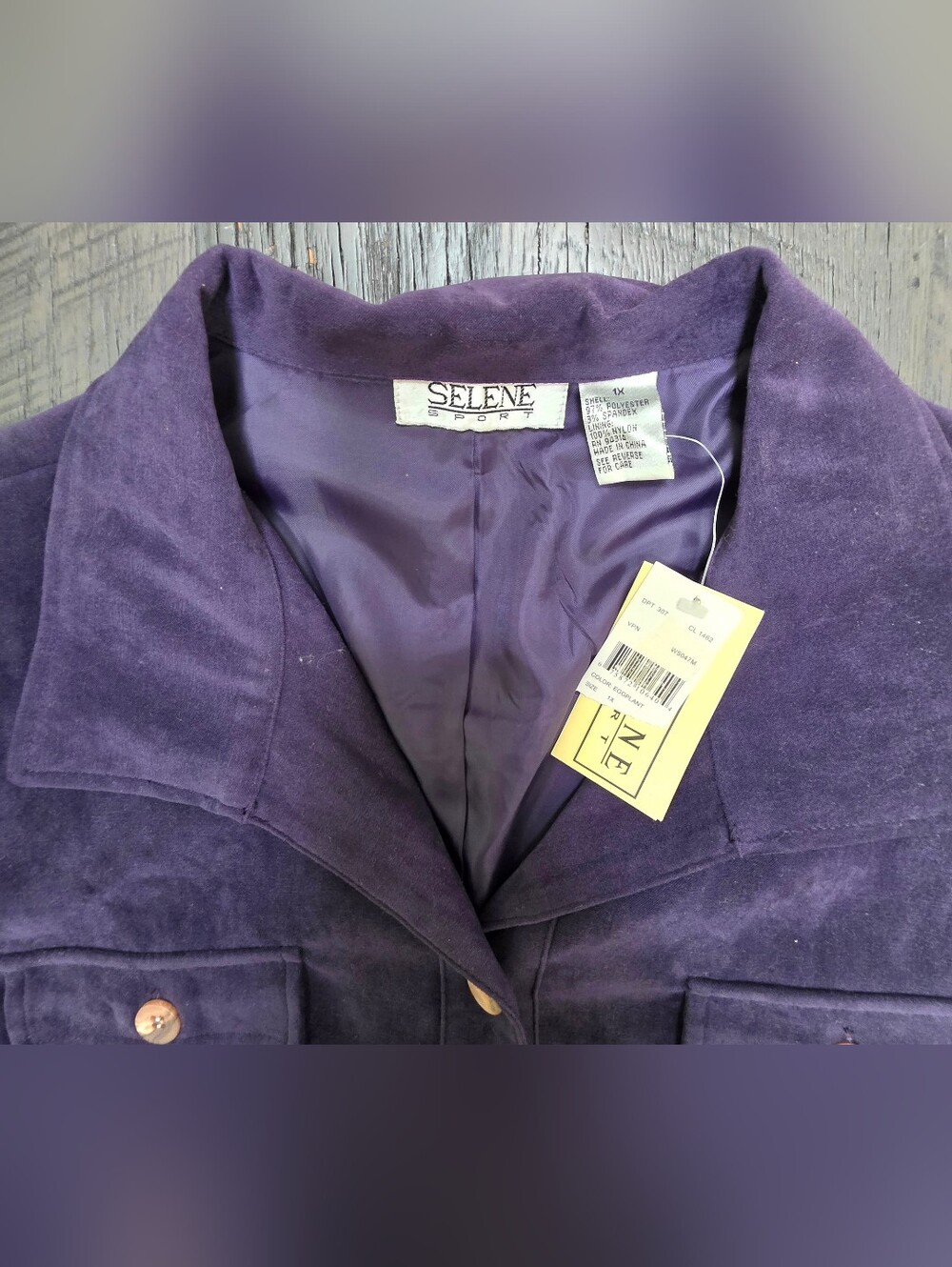 Nwt Selene Sport Purple Belted Utility Jacket (Size:1x) - Picture 4 of 6